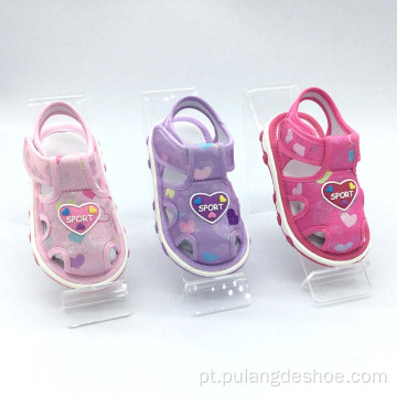 sandálias de bebê com novo design e sapatos femininos de som